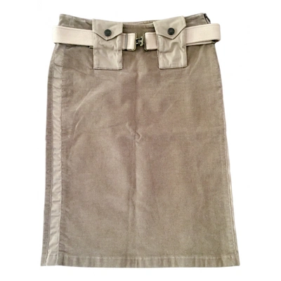 Pre-owned Jean Paul Gaultier Velvet Mid-length Skirt In Beige