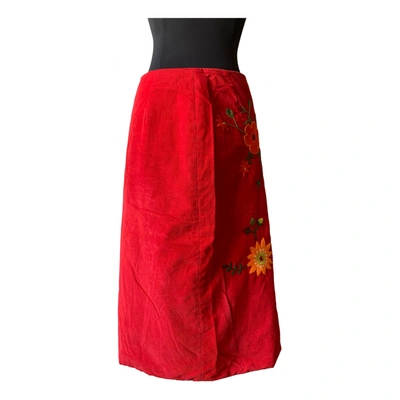 Pre-owned Kenzo Skirt In Red