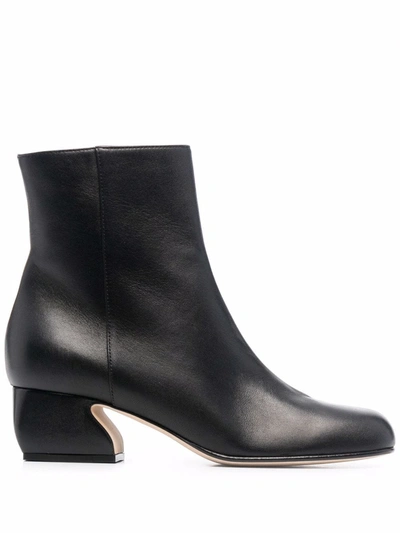Si Rossi Block-heel Ankle Boots In Black  