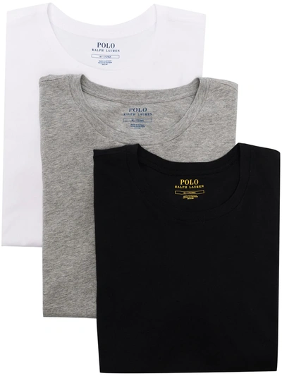 Polo Ralph Lauren Logo-embroidered Three-pack T-shirt In Schwarz