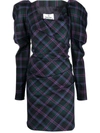 VIVIENNE WESTWOOD PLAID PUFF SHOULDER DRESS