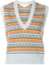 Veronica Beard Helenka Intarsia Merino Wool-blend Tank In Mehrfarbig