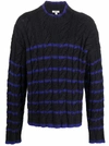 Phipps Striped Cable Knit Jumper In Schwarz