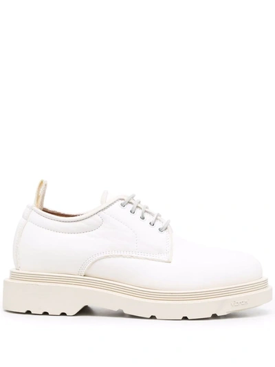 Buttero Leather Derby Shoes In Weiss