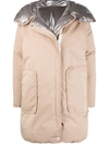 Yves Salomon Padded Metallic-lined Jacket In Nude