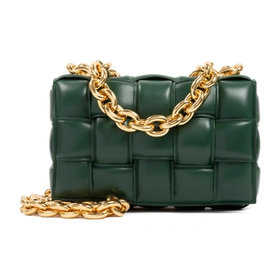 Bottega Veneta The Chain Cassette Shoulder Bag In Green