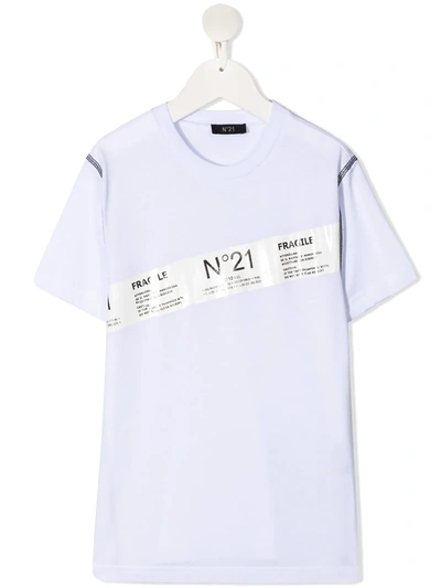 N°21 Teen Logo-print Short-sleeved T-shirt In White