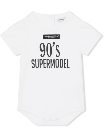 Dolce & Gabbana White Body For Babykids With Balck Logo