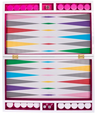 Jonathan Adler Checkboard Backgammon Set In White