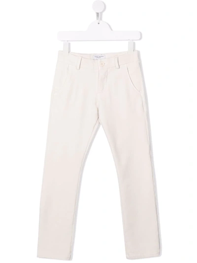 Paolo Pecora Kids' Straight Leg Trousers In Neutrals