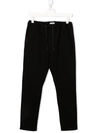 Paolo Pecora Drawstring-waist Cotton Track Trousers In Black
