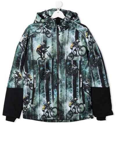 Molo Kids' Castor Jackets Snow Bikers In Green