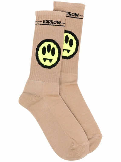 Barrow Smiley-knit Calf-length Socks In Brown