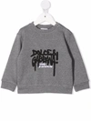 Dolce & Gabbana Baby's Dripping Logo Crewneck Sweatshirt In Grey