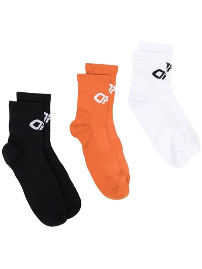 Off-white Set Of Three Pairs Sock In Black