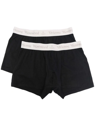Vivienne Westwood Logo-waistband Boxers (pack Of 2) In Black