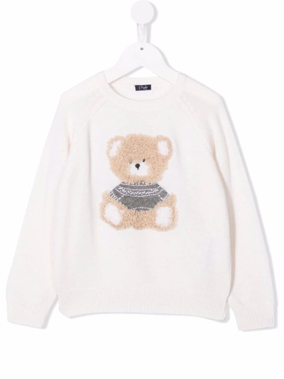 Il Gufo Kids' Teddy-bear Jumper In White