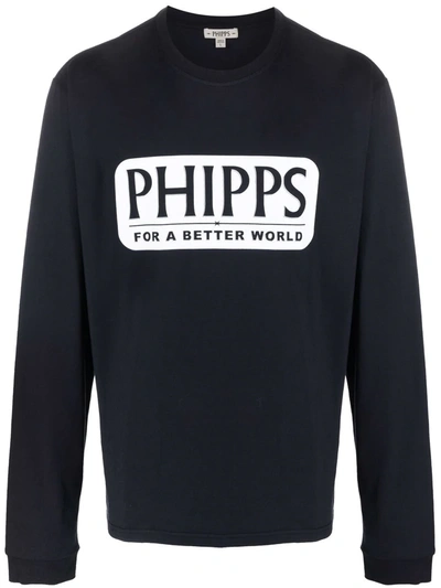 Phipps Logo-print Organic Cotton Sweatshirt In Navy Gd