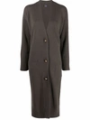 Lorena Antoniazzi Ribbed-sleeve Cashmere Cardi-coat In 0657 Green
