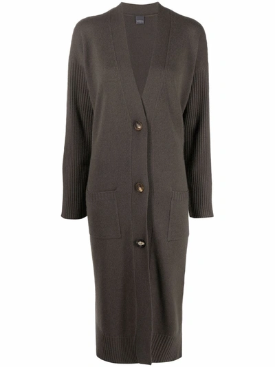 Lorena Antoniazzi Ribbed-sleeve Cashmere Cardi-coat In 0657 Green