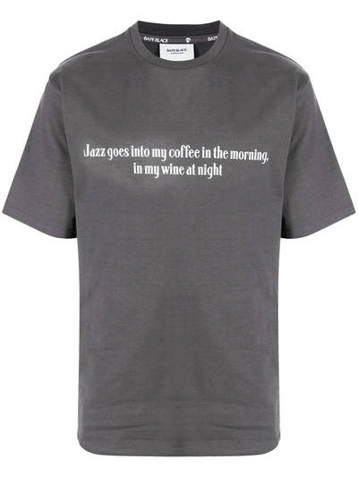 Bape Black *a Bathing Ape® Slogan Print T-shirt In Grau