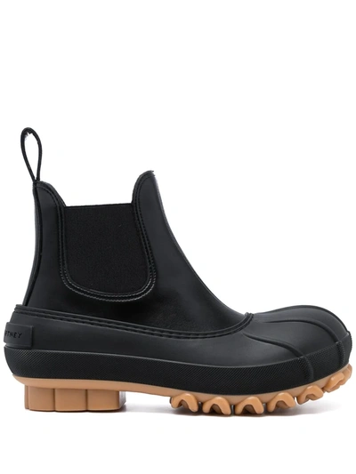 Stella Mccartney Faux Leather And Rubber Chelsea Boots In Black