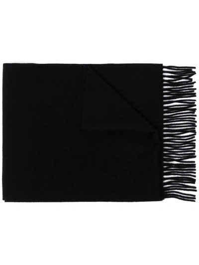 Vivienne Westwood Orb And Logo-embroidered Wool Scarf In Black