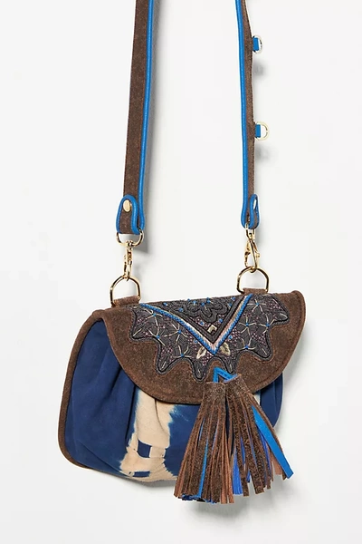 Meher Kakalia Accordion Tie-dye Crossbody Bag In Blue