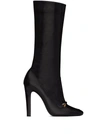 Saint Laurent Black Camden Square-toe Boots In Black