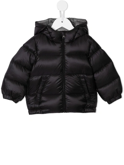 Moncler Babies' Hooded Zip-up Puffer Jacket In Black