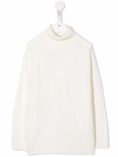 Fendi Kids' Mock-nek Jumper In Neutrals