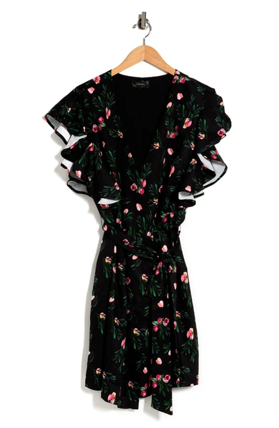 Alexia Admor Ada Ruffle Sleeve Wrap Dress In Mini Rose