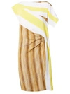 Burberry Flag And Animal Print Silk Asymmetric Dress