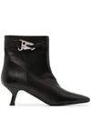 Msgm Heeled Ankle Boots In Black