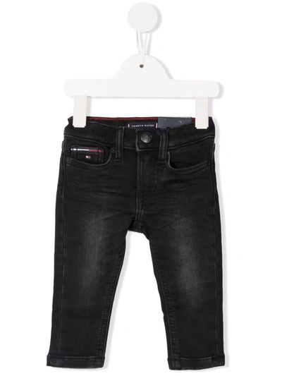 Tommy Hilfiger Junior Babies' Slim-cut Jeans In 黑色
