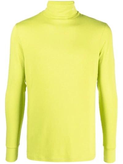 Raf Simons Logo-embroidered Roll-neck Jumper In Green
