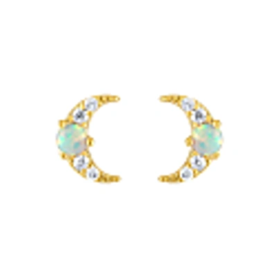 Olivia Le Sky Opal Gold Stud Earring