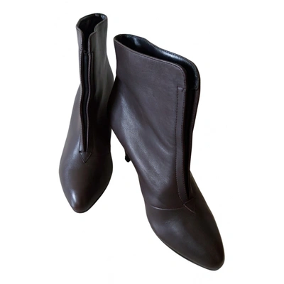 Pre-owned Bimba Y Lola Leather Ankle Boots In Brown