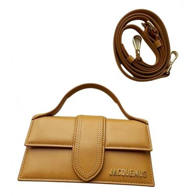 Pre-owned Jacquemus Le Bambino Leather Handbag In Beige