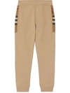 Burberry Men's Check-panel Sweatpants In Nude