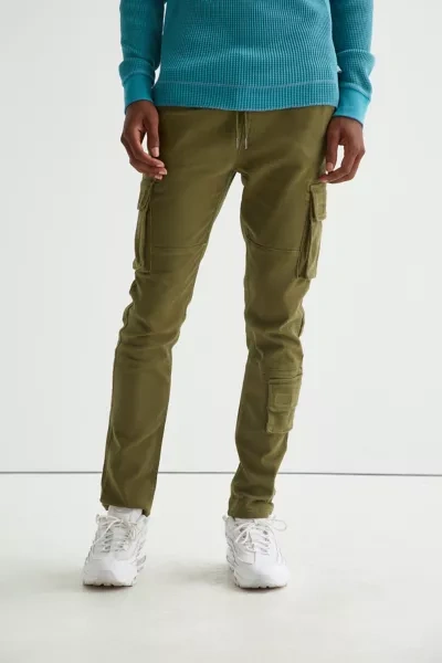 Standard Cloth Utility Skinny Cotton Cargo Pant In Olive