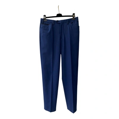 Pre-owned Zilli Wool Trousers In Blue