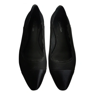 Pre-owned Calvin Klein Cloth Ballet Flats In Black