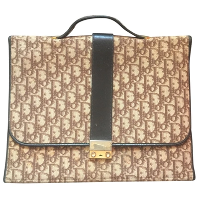 Pre-owned Dior Addict Cloth Satchel In Brown