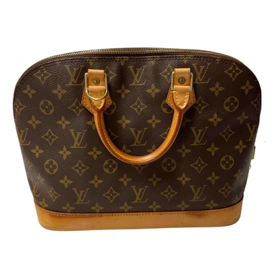 Pre-owned Louis Vuitton Alma Leather Handbag In Brown