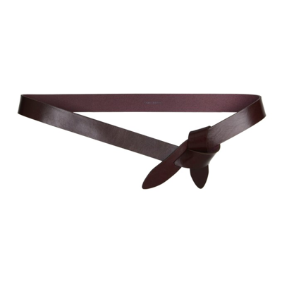 Isabel Marant Lecce Leather Self-tie Belt In Dark Burgundy