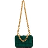 BOTTEGA VENETA GREEN SUEDE CHAIN CASSETTE BAG