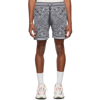 Amiri Straight-leg Space-dyed Bandana-jacquard Cotton Drawstring Shorts In Grey