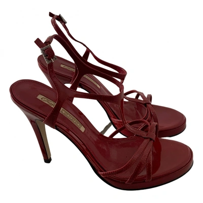 Pre-owned Buffalo Leather Sandals In Burgundy