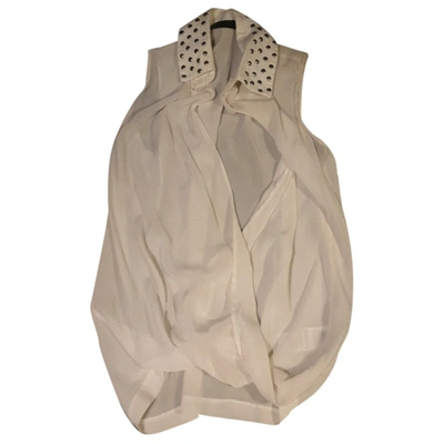 Pre-owned Karl Lagerfeld Silk Blouse In White